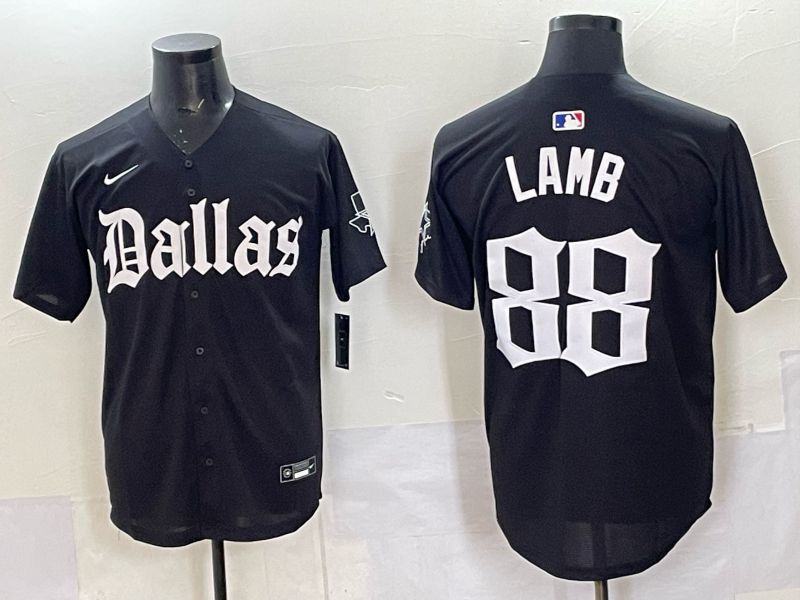 Men 2025 Nike Dallas Cowboys #88 Lamb Black 5th generation Joint Name Limited NFL Jersey 01->dallas cowboys->NFL Jersey